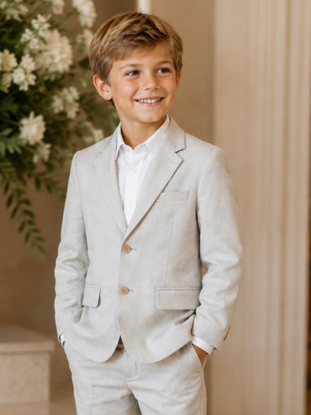 Noralee Sebastian Blazer powder blue 4 linen cotton lined event formal wedding